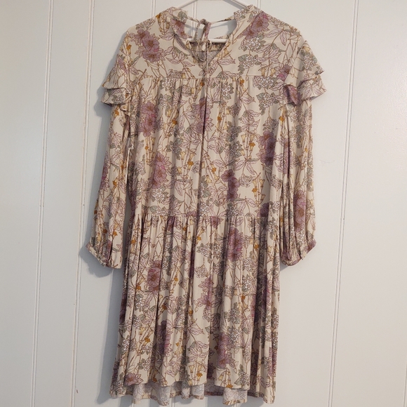 A.n.a new approach women's dress long sleeve  yellow floral size S - Picture 4 of 15